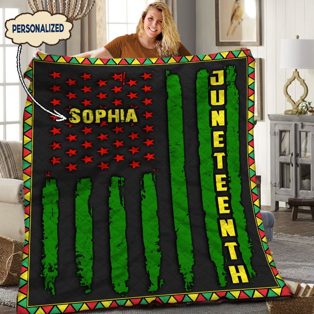 Juneteenth Personalized Quilt Blanket HHH120613TN