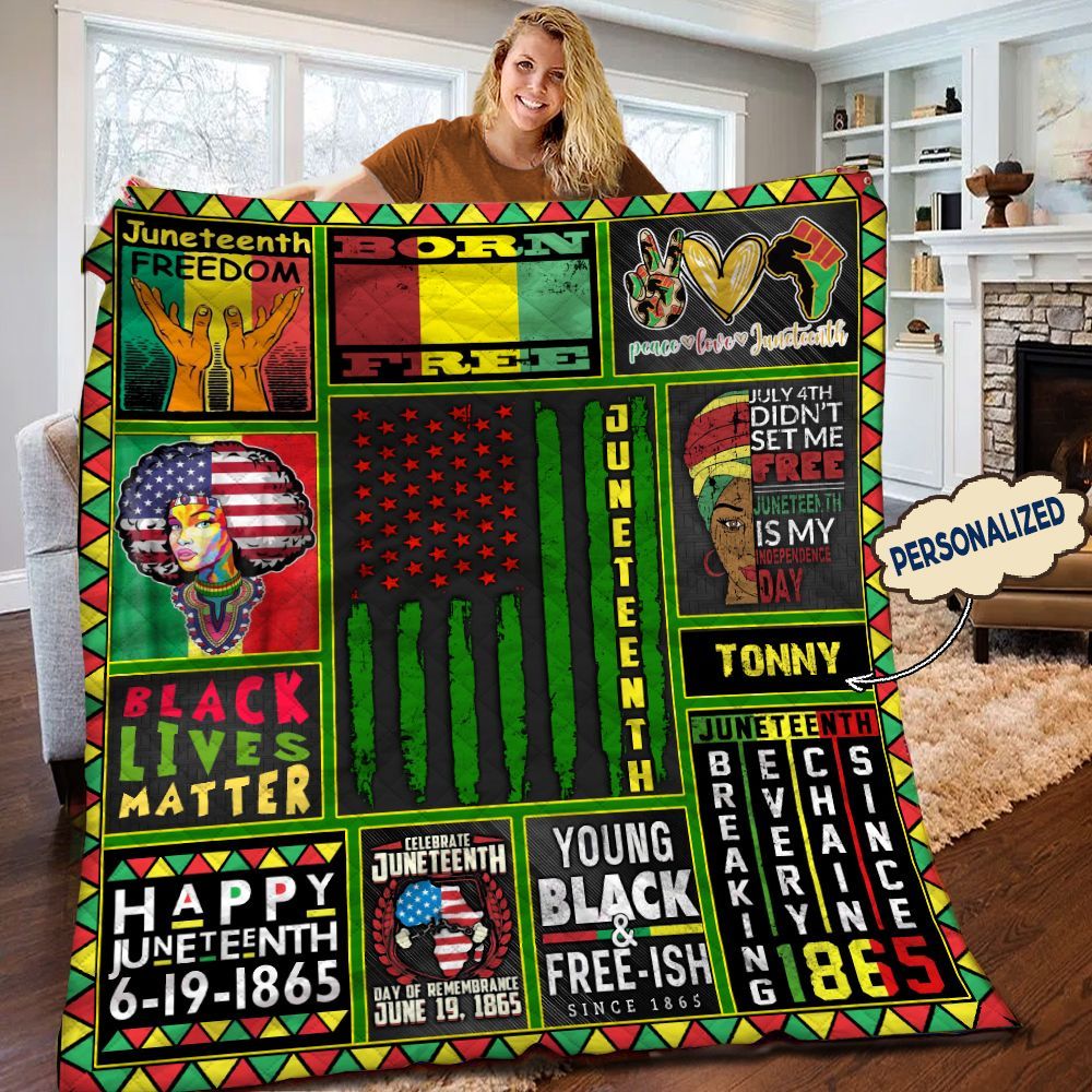 Juneteenth Personalized Quilt Blanket HHH120614TN