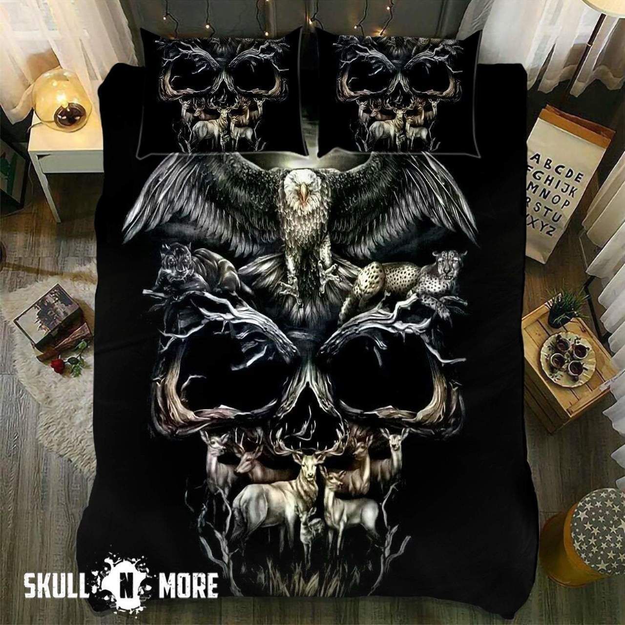 Jungle Animals Skull Shaped Bedding Set