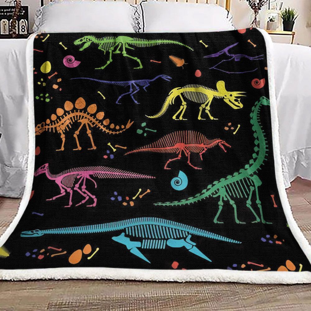 Jurassic Dinosaur Sherpa Fleece Blanket