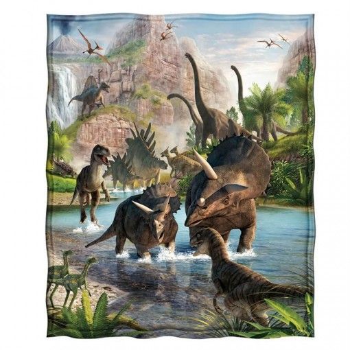Jurassic Dinosaurs Sherpa Fleece Blanket