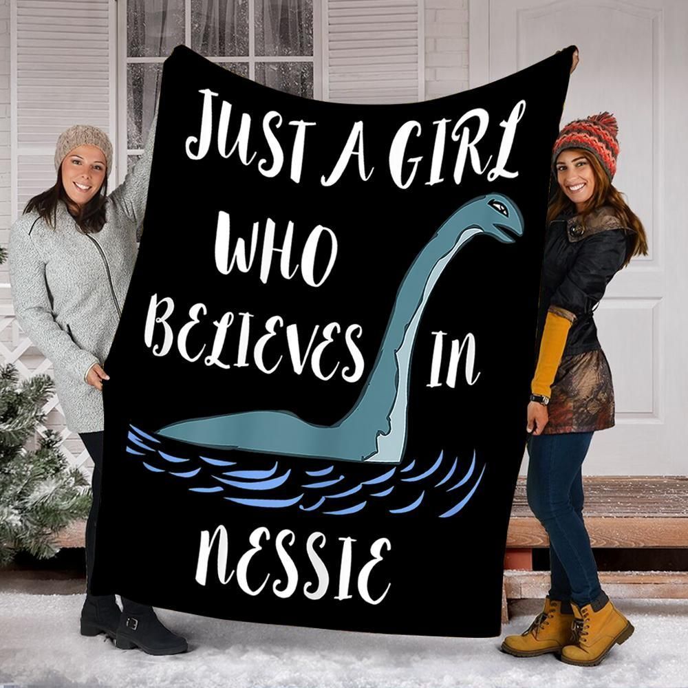 Just A Girl Who Believes In Nessie Sherpa Fleece Blanket