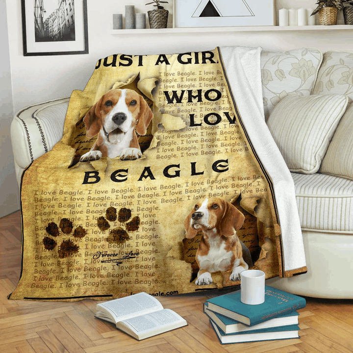 Just A Girl Who Love Beagle Sherpa Fleece Blanket