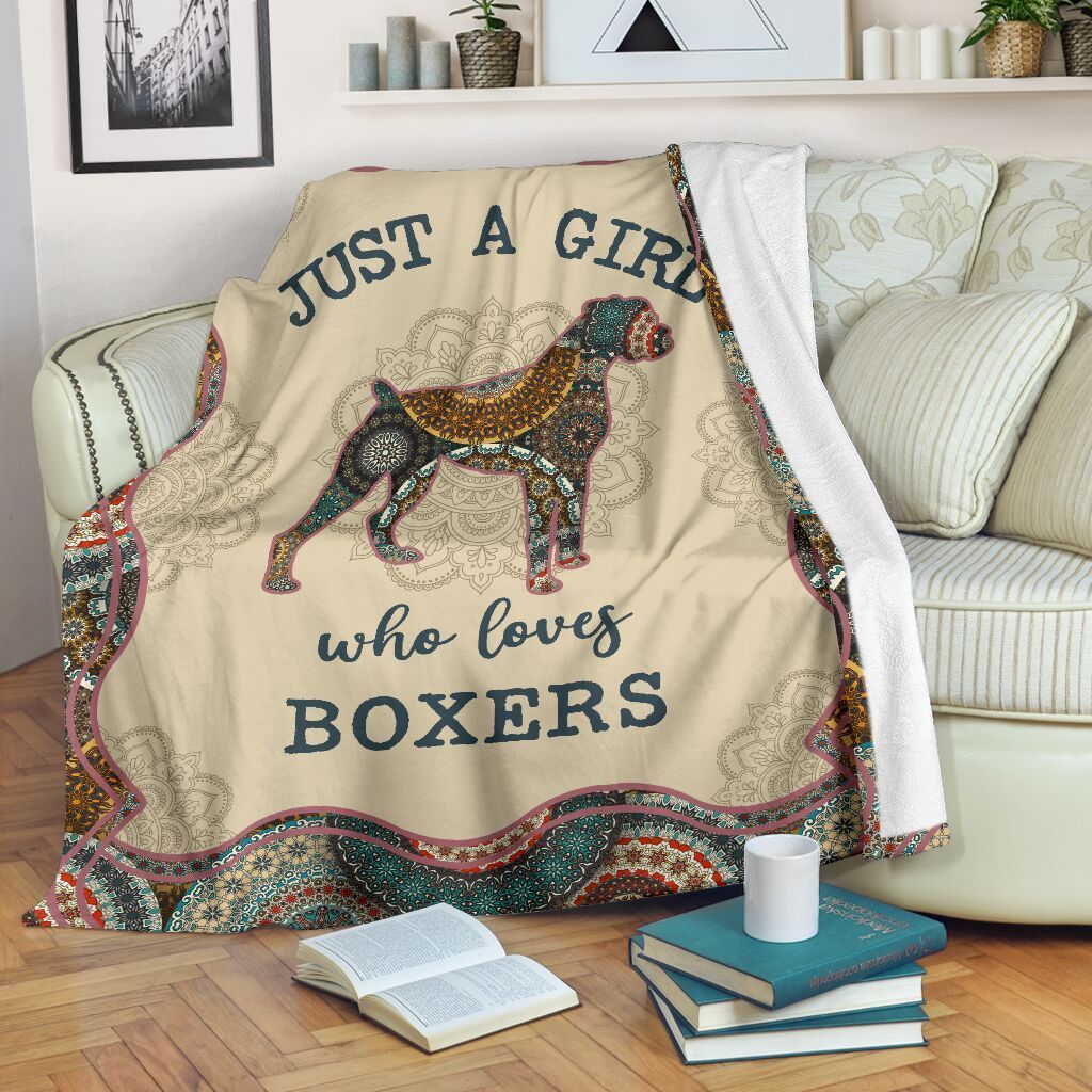 Just A Girl Who Love Boxes Mandala Fleece Blanket Fleece Blanket