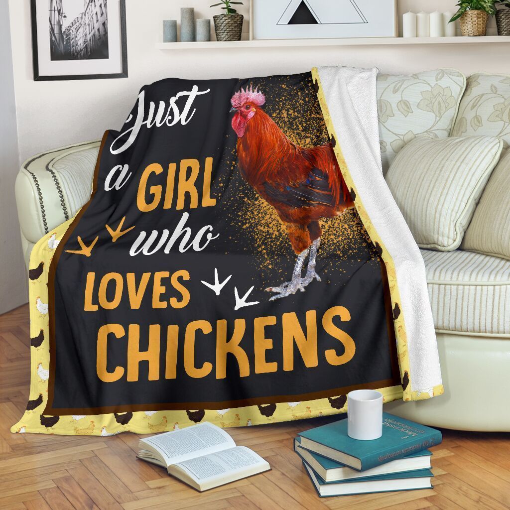 Just A Girl Who Love Chickens Sherpa Fleece Blanket