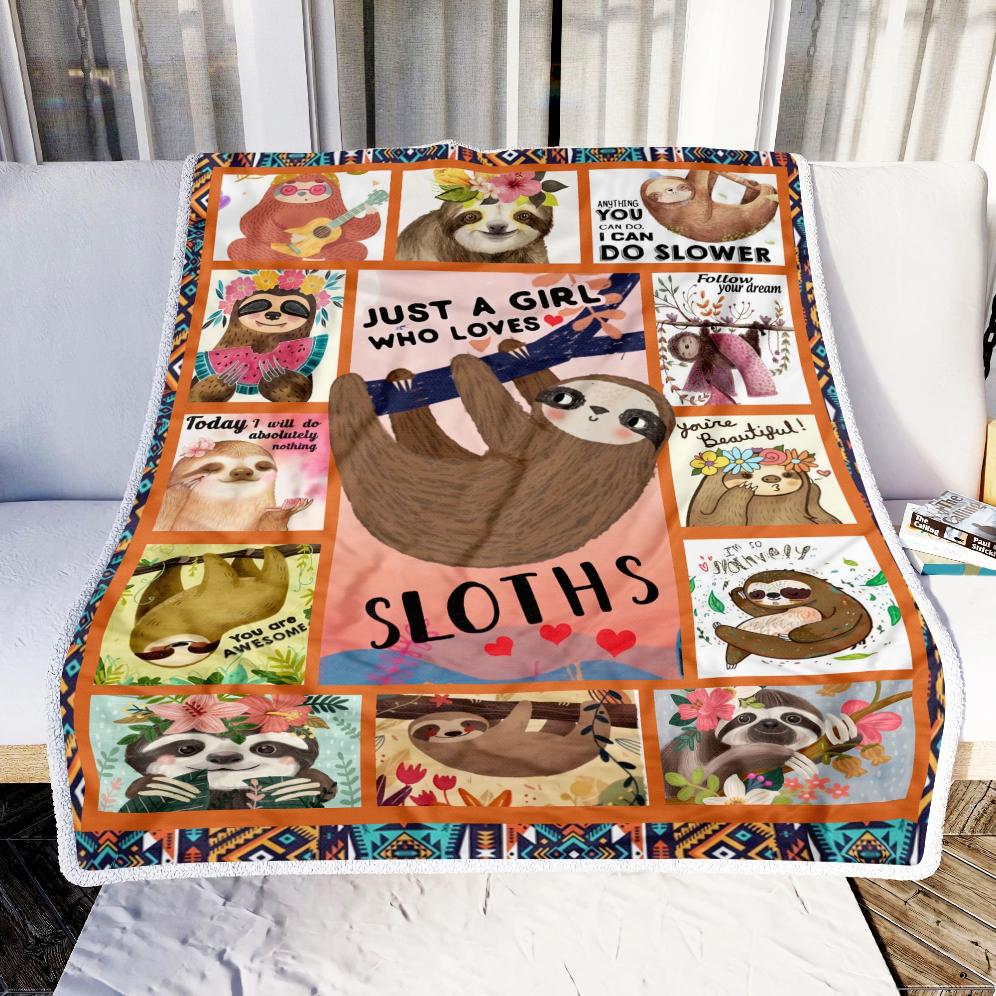 Just A Girl Who Love Sloth Fleece Blanket