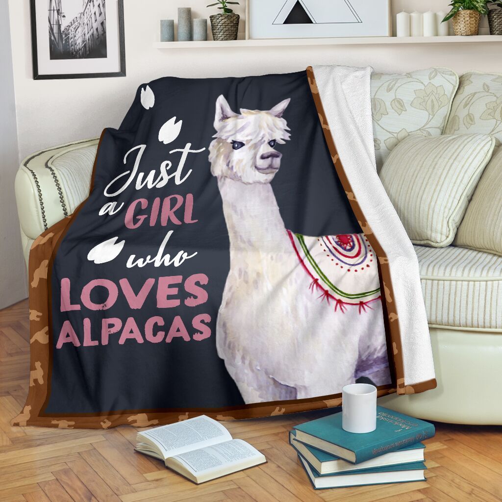 Just A Girl Who Loves Alpaca Sherpa Fleece Blanket