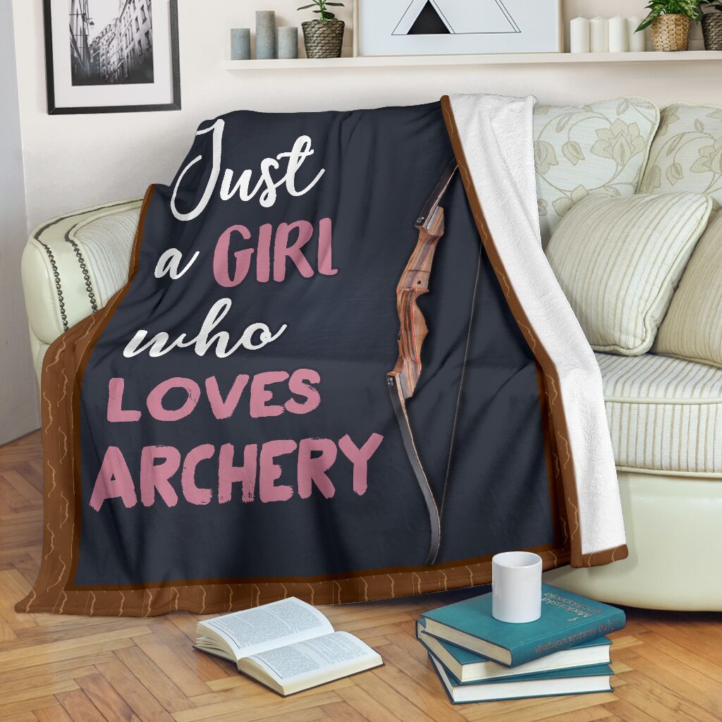 Just A Girl Who Loves Archery Sherpa Fleece Blanket