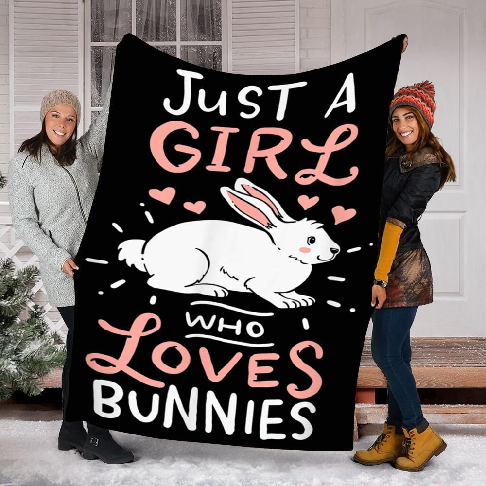 Just A Girl Who Loves Bunnies Sherpa Fleece Blanket