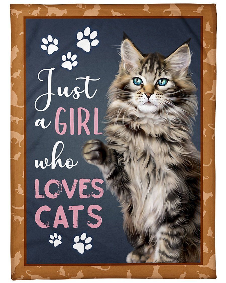 Just A Girl Who Loves Cats Fleece Blanket Fleece Blanket