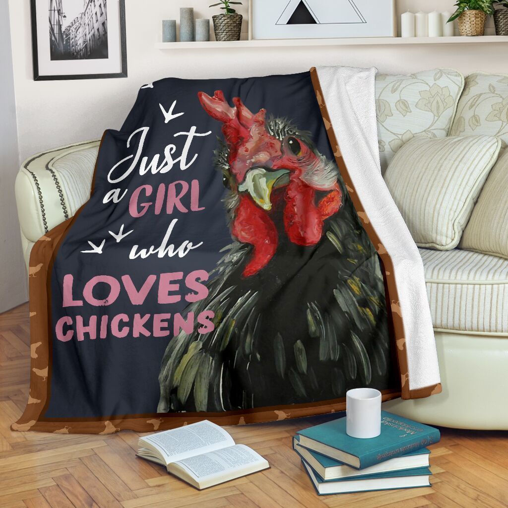 Just A Girl Who Loves Chicken Sherpa Fleece Blanket