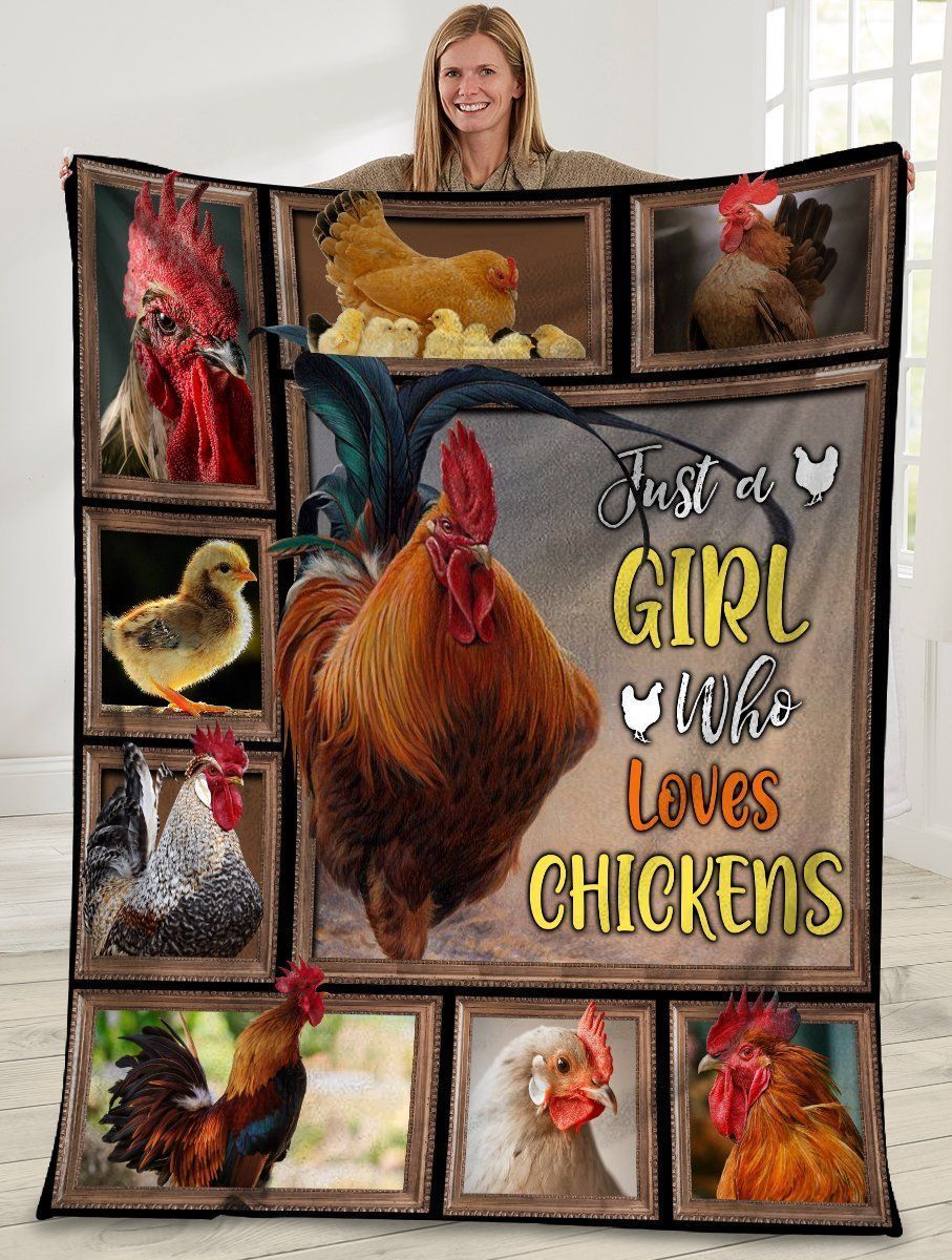 Just A Girl Who Loves Chickens 3d Chicken Fleece Blanket
