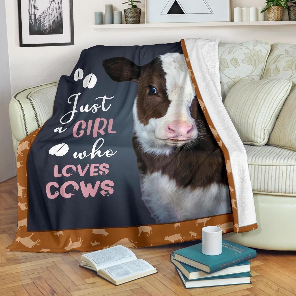 Just A Girl Who Loves Cows Sherpa Fleece Blanket