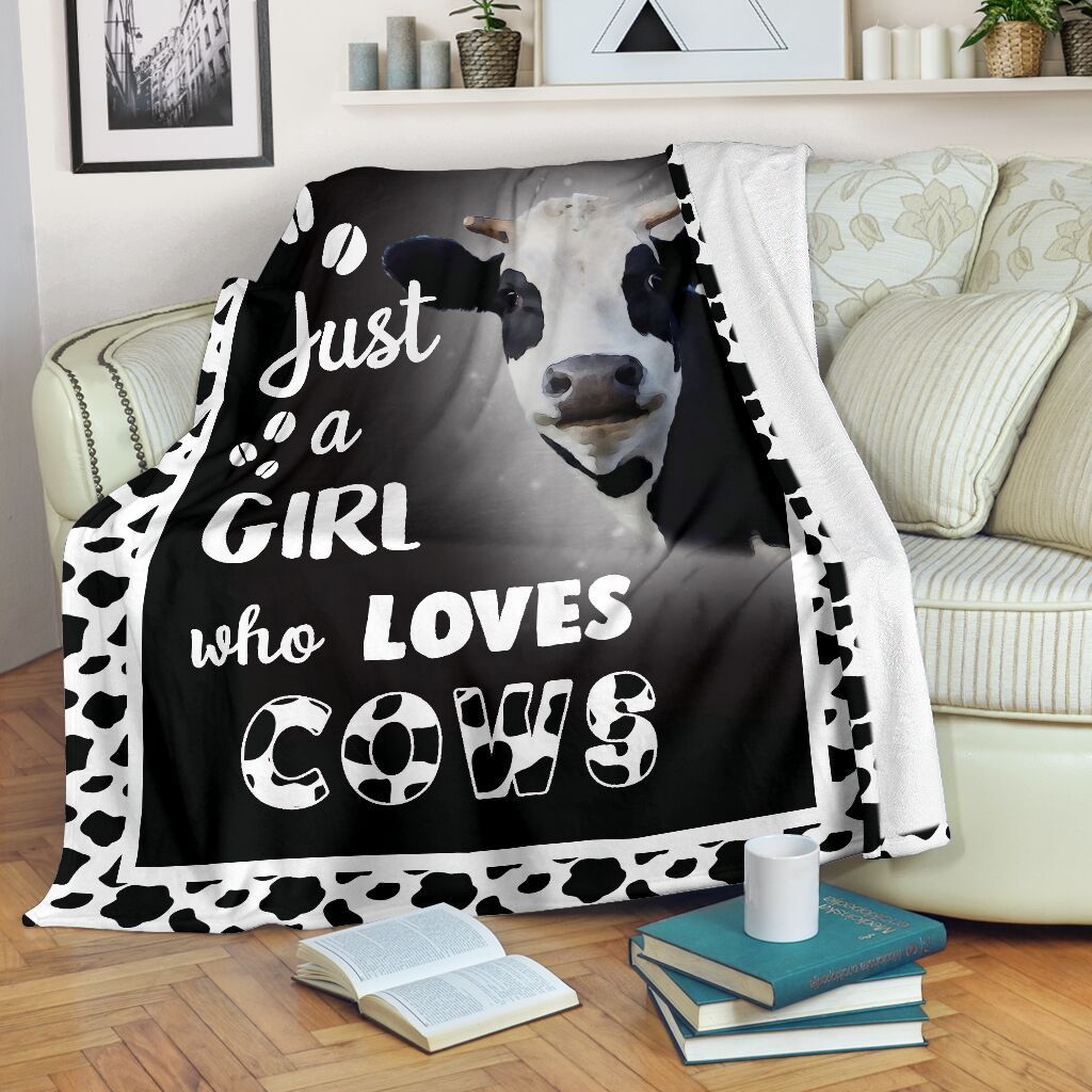 Just A Girl Who Loves Cows Sherpa Fleece Blanket