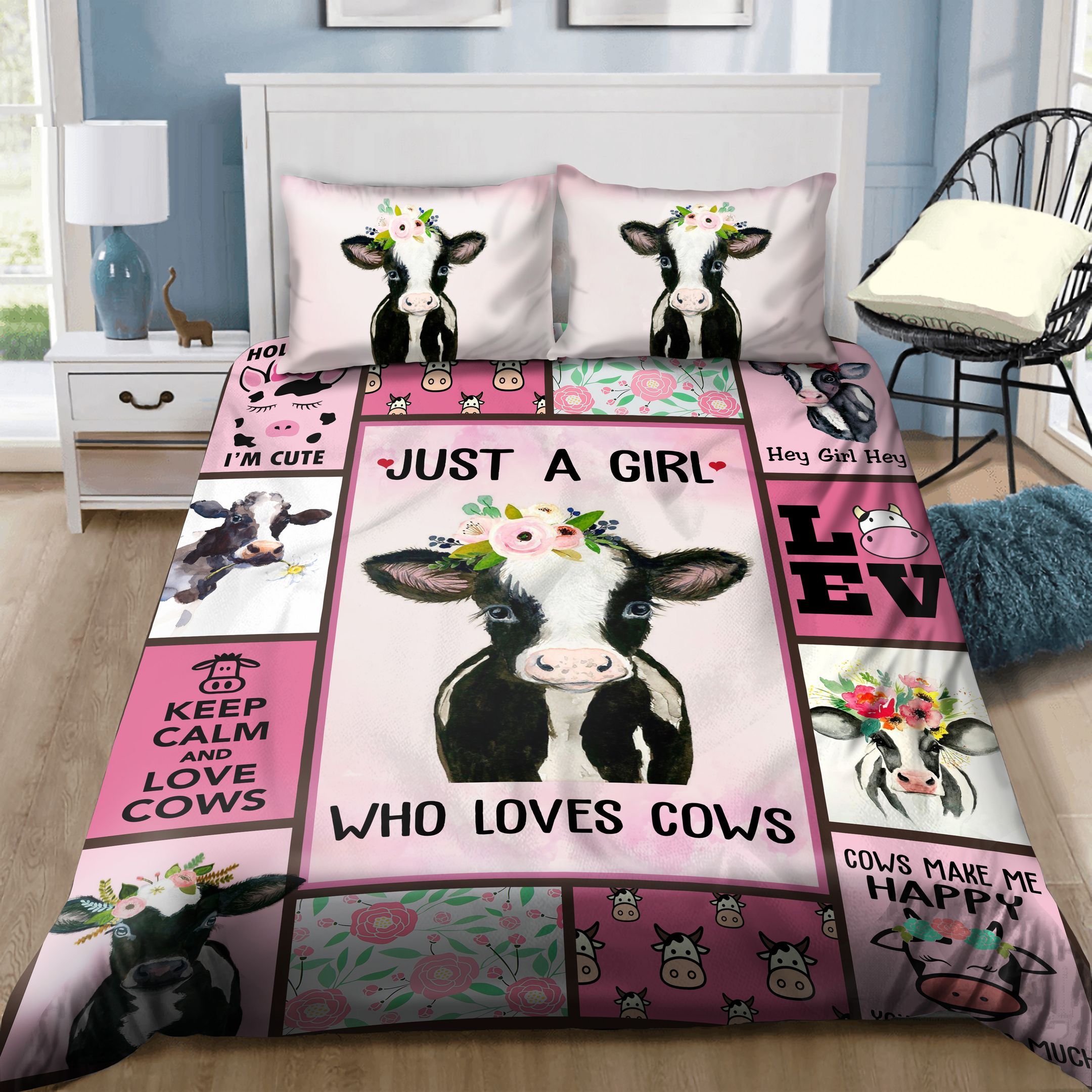 Just A Girl Who Loves Cows Bedding Set