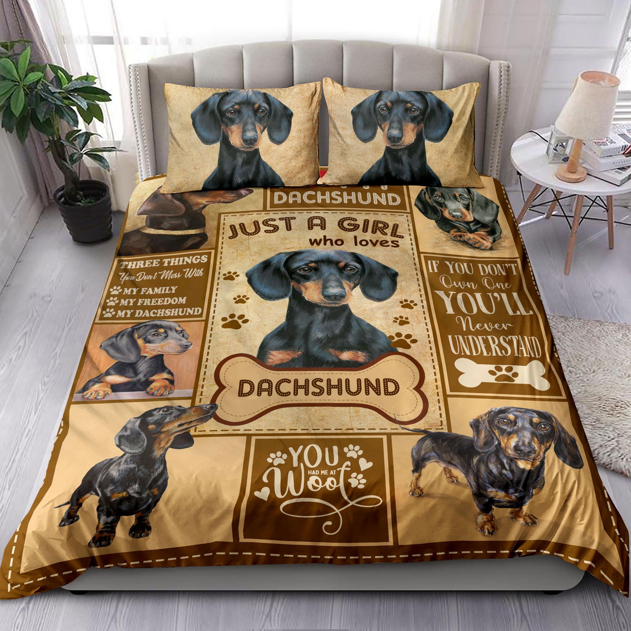 Just A Girl Who Loves Dachshund Bedding Set