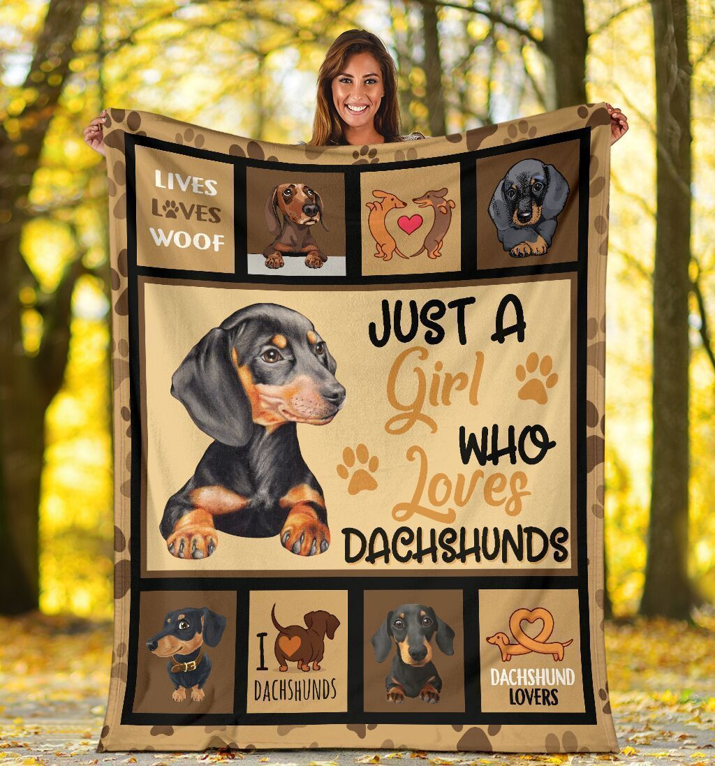 Just A Girl Who Loves Dachshunds Sherpa Fleece Blanket