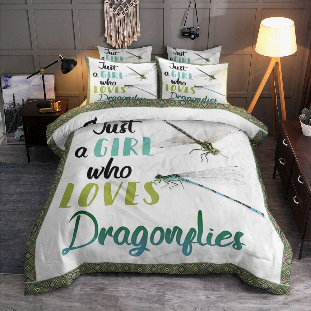 Just A Girl Who Loves Dragonflies Bedding Set