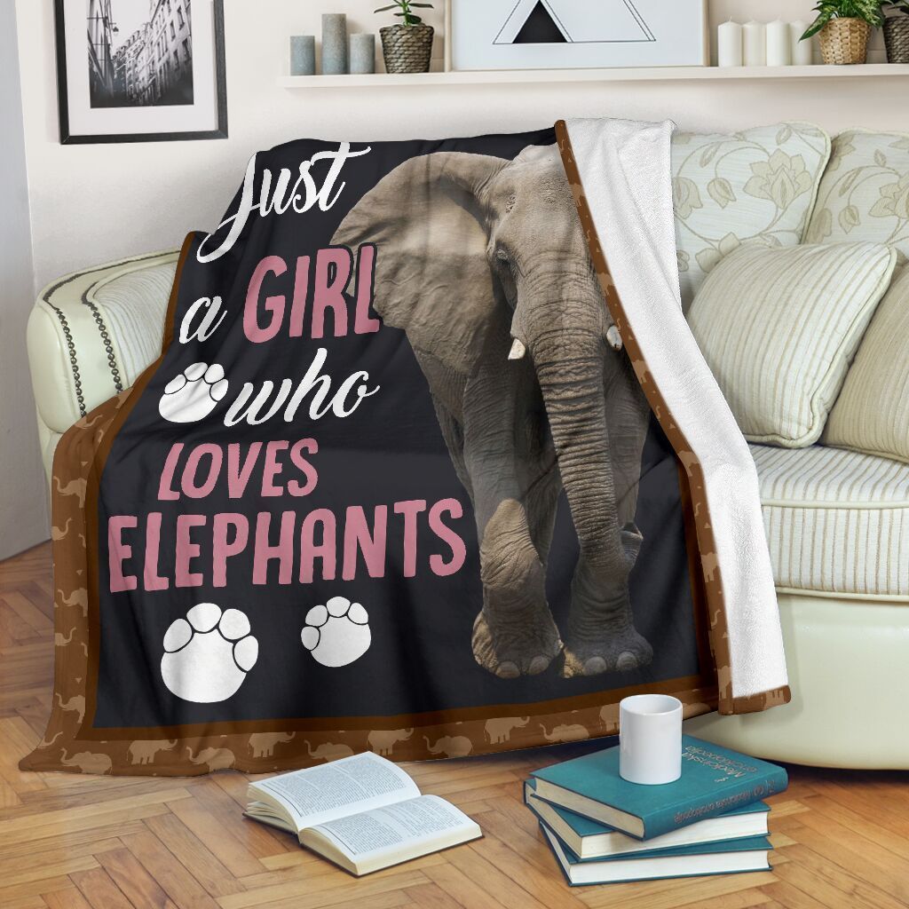 Just A Girl Who Loves Elephants Sherpa Fleece Blanket
