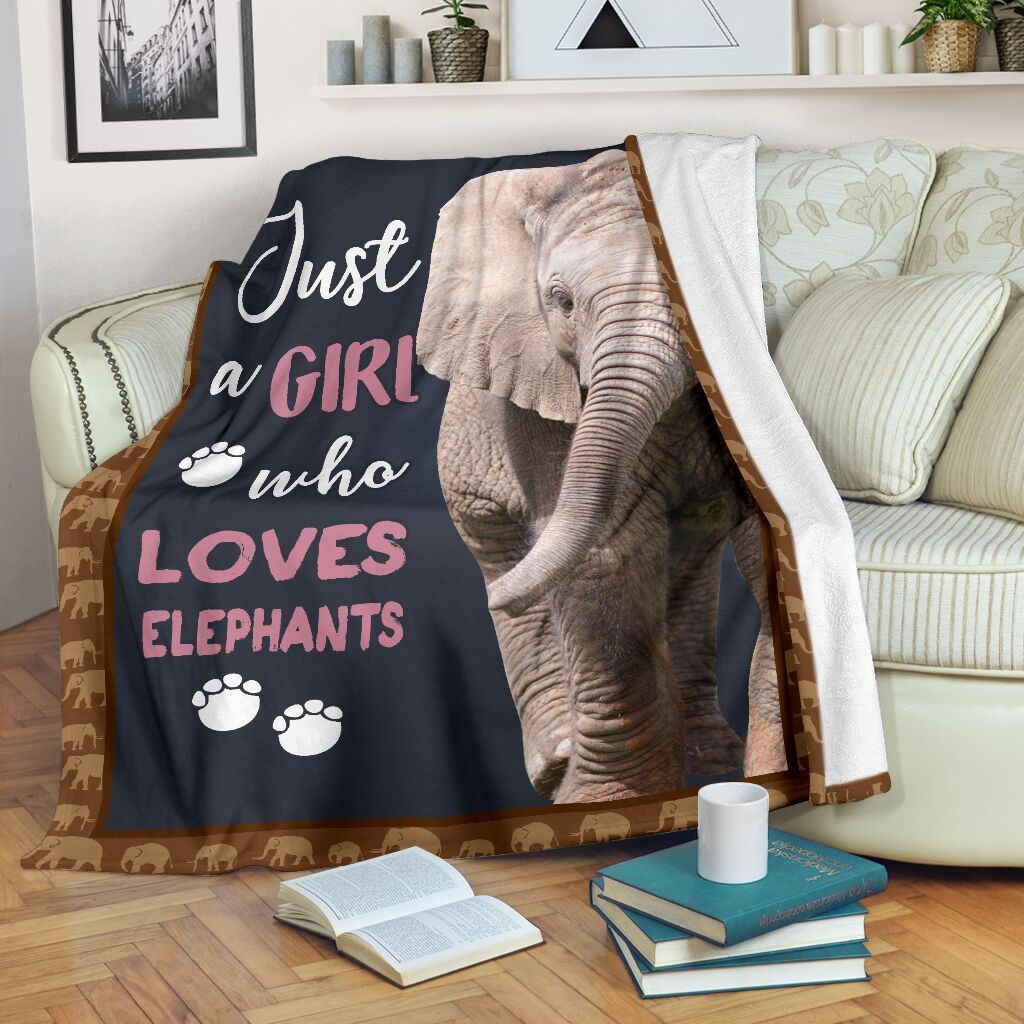 Just A Girl Who Loves Elephants Sherpa Fleece Blanket