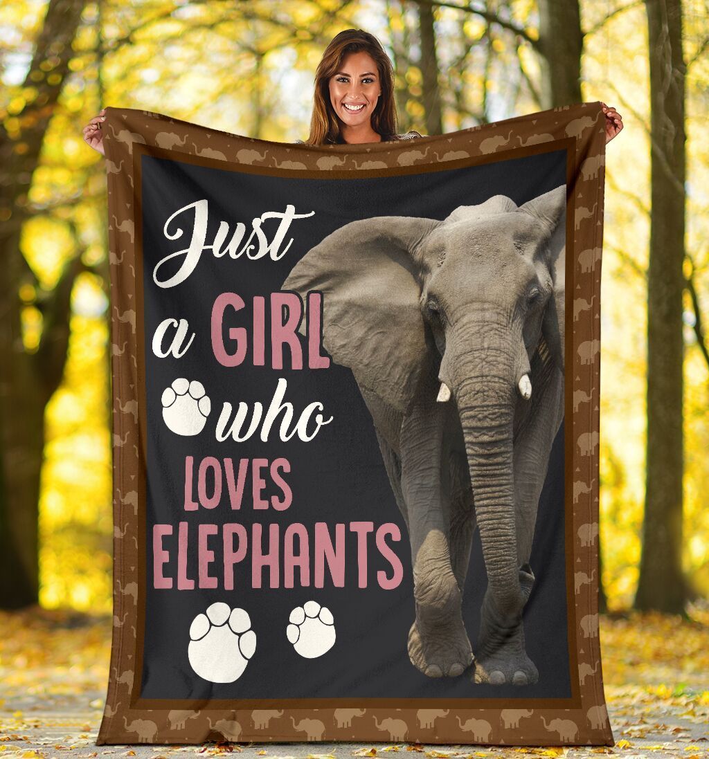 Just A Girl Who Loves Elephants Fleece Blanket