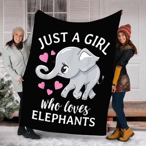 Just A Girl Who Loves Elephants Sherpa Fleece Blanket