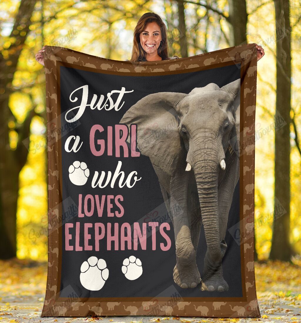 Just A Girl Who Loves Elephants Fleece Blanket