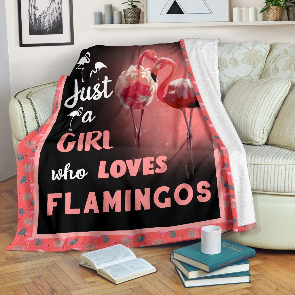 Just A Girl Who Loves Flamingos Sherpa Fleece Blanket