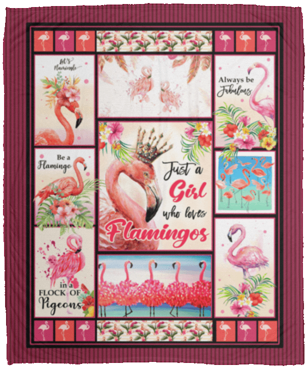 Just A Girl Who Loves Flamingos Sherpa Fleece Blanket