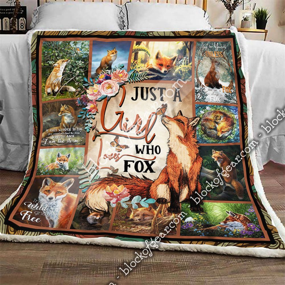 Just A Girl Who Loves Fox Sherpa Fleece Blanket