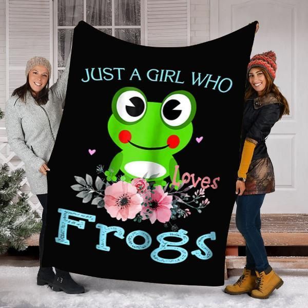 Just A Girl Who Loves Frogs Sherpa Fleece Blanket