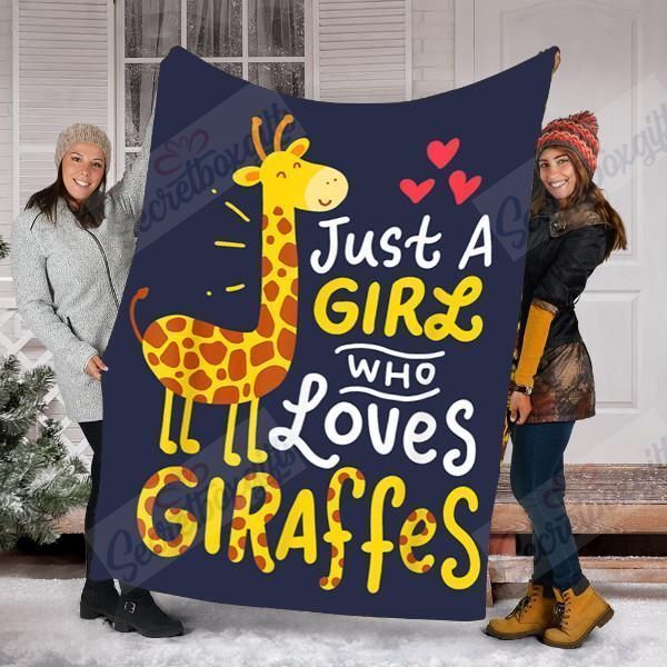 Just A Girl Who Loves Giraffe Fleece Blanket