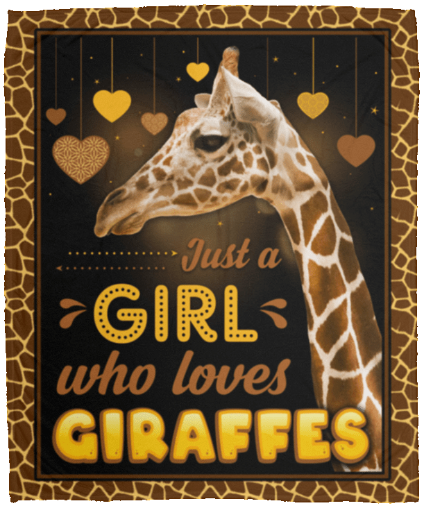 Just A Girl Who Loves Giraffes Sherpa Fleece Blanket