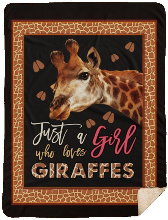 Just A Girl Who Loves Giraffes Sherpa Fleece Blanket