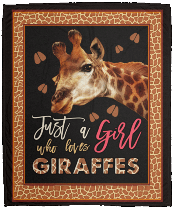 Just A Girl Who Loves Giraffes Sherpa Fleece Blanket