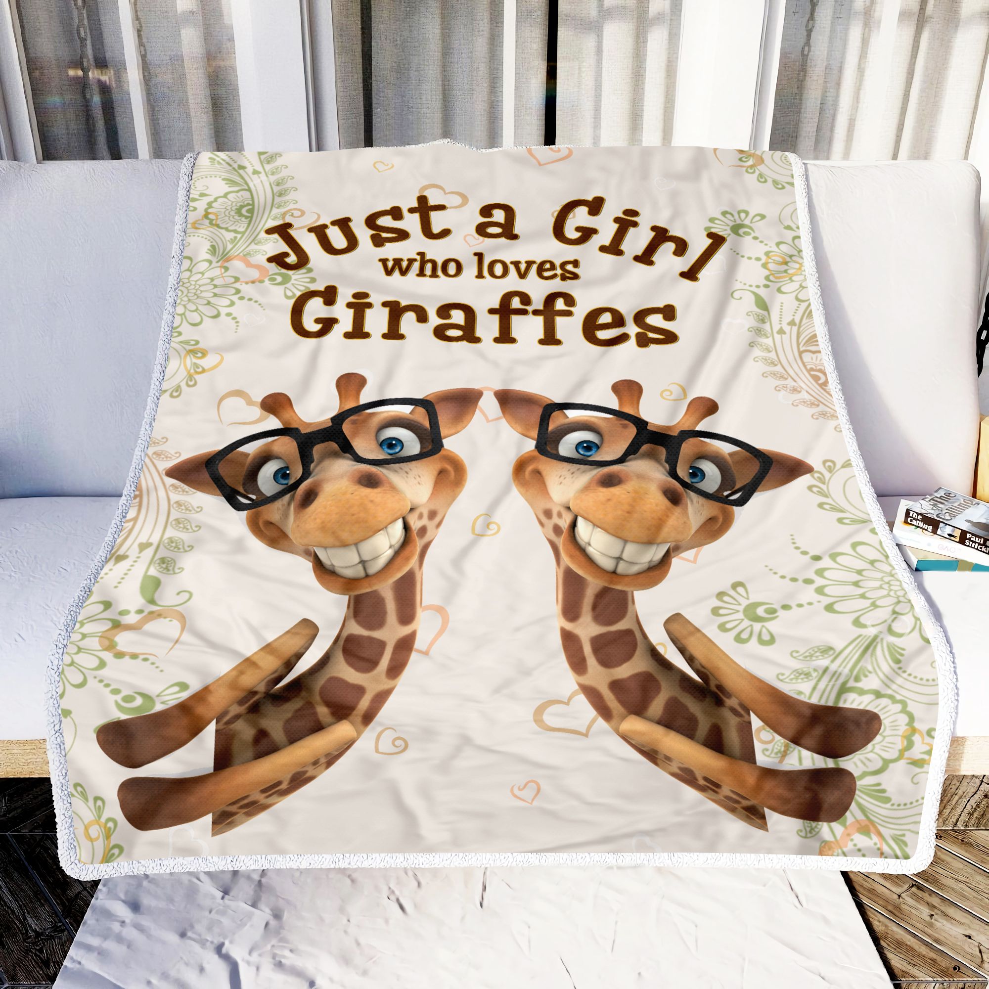 Just A Girl Who Loves Giraffes Fleece Blanket