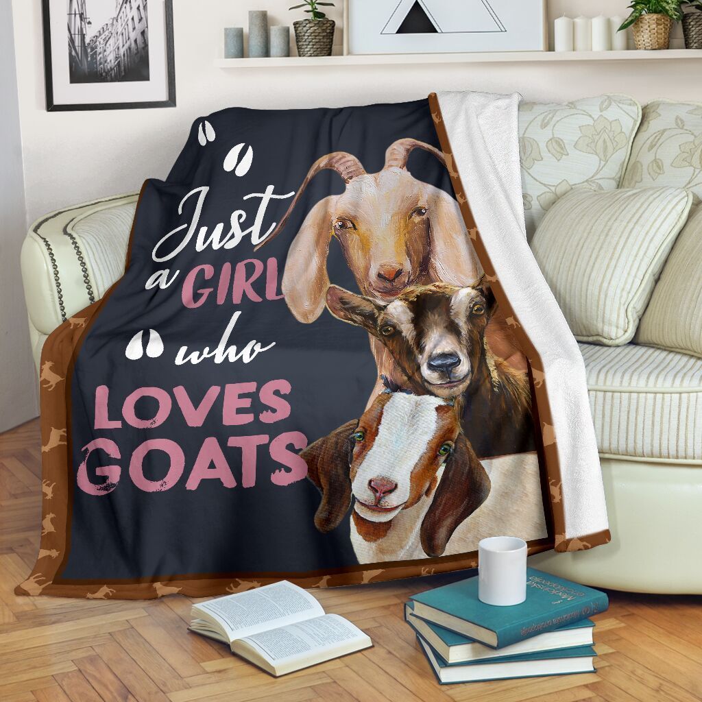 Just A Girl Who Loves Goat Sherpa Fleece Blanket