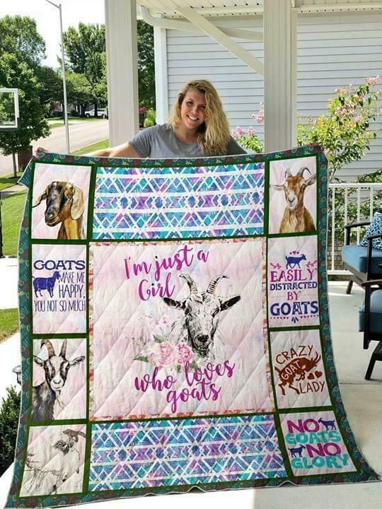 Just A Girl Who Loves Goats Sherpa Fleece Blanket