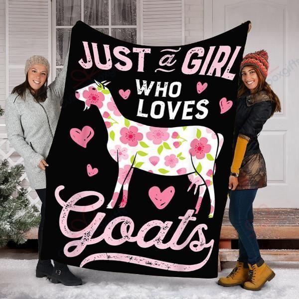 Just A Girl Who Loves Goats Sherpa Fleece Blanket