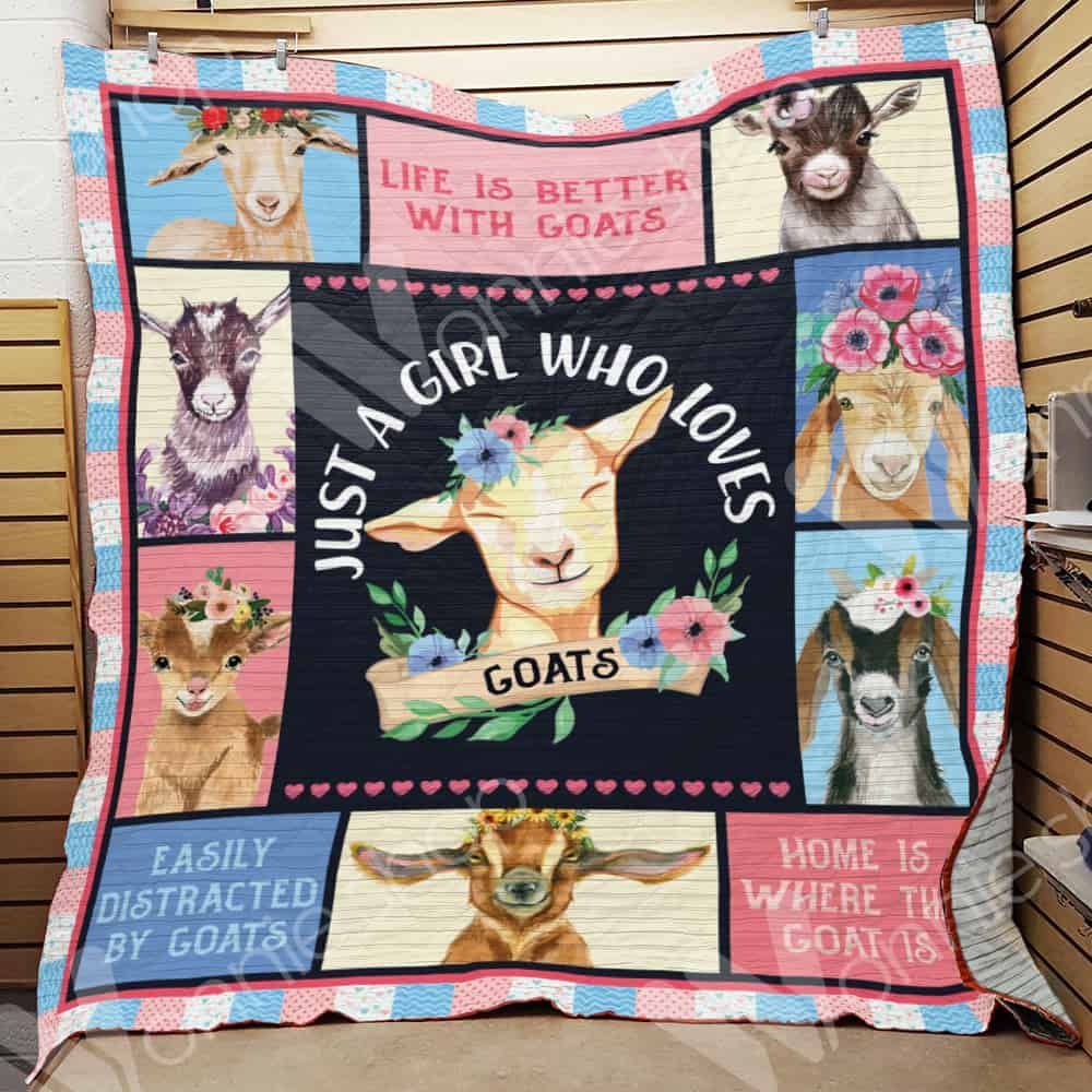 Just A Girl Who Loves Goats GS-CL-LD3110 Quilt Blanket