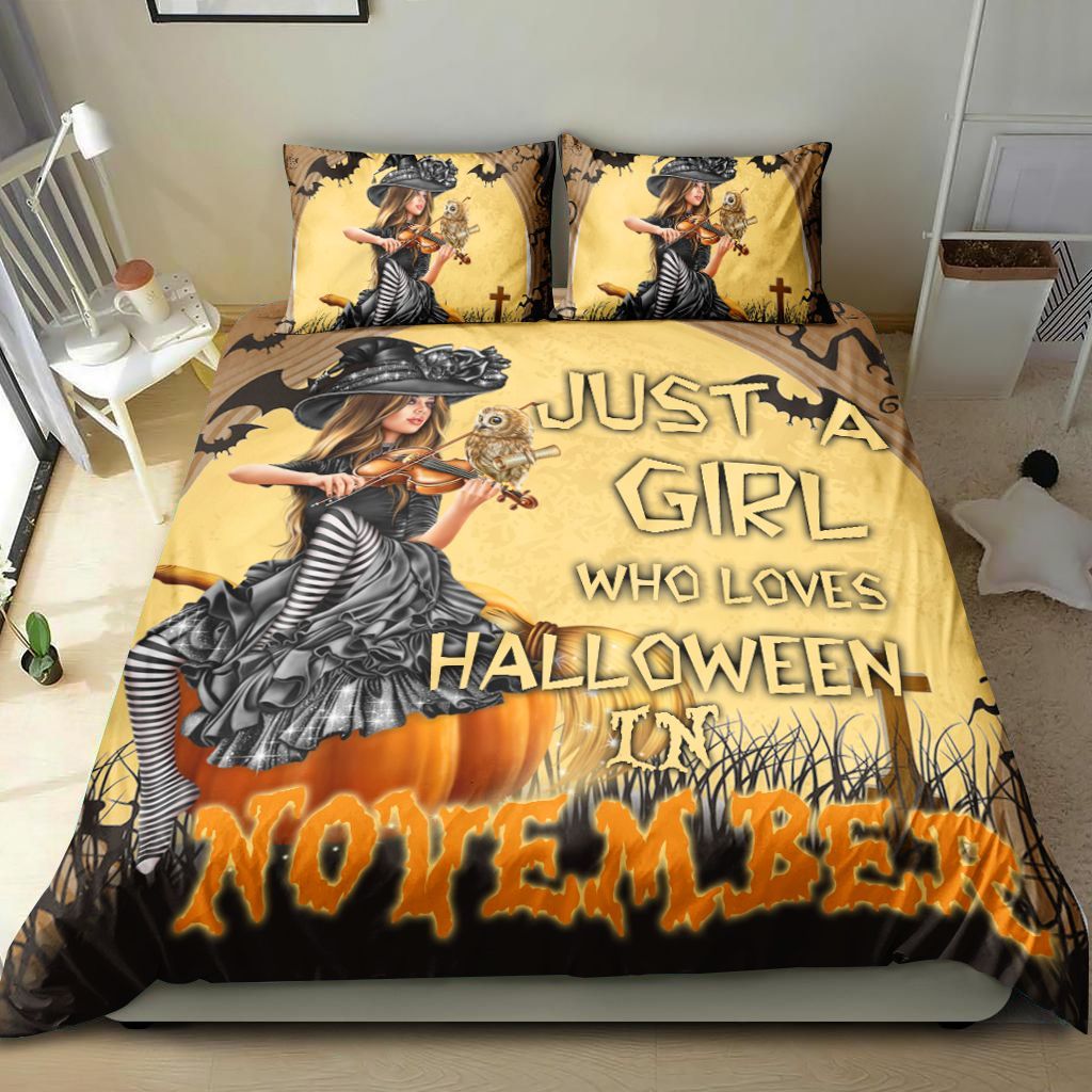 Just A Girl Who Loves Halloween In August Bedding Set