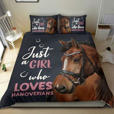 Just A Girl Who Loves Hanoverian Horse Bedding Set