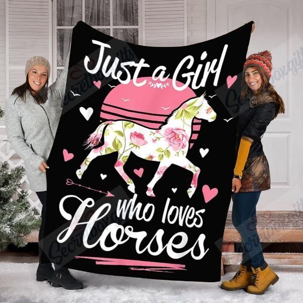 Just A Girl Who Loves Horse Fleece Blanket
