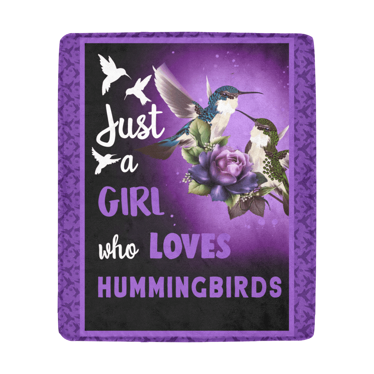 Just A Girl Who Loves Hummingbirds Sherpa Fleece Blanket