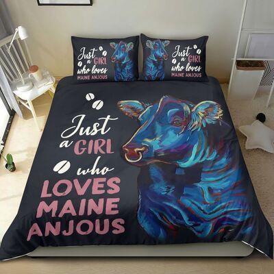 Just A Girl Who Loves Maineanjou Cattle Bedding Set