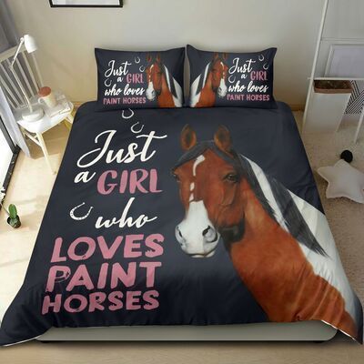 Just A Girl Who Loves Paint Horse Bedding Set