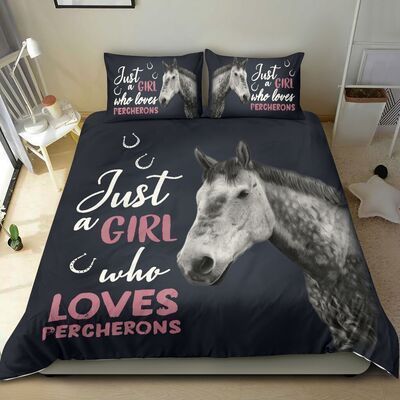Just A Girl Who Loves Percheron Horse Bedding Set