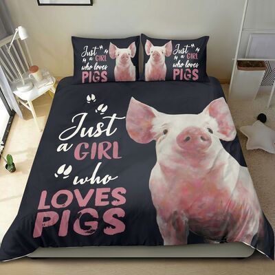 Just A Girl Who Loves Pig Bedding Set
