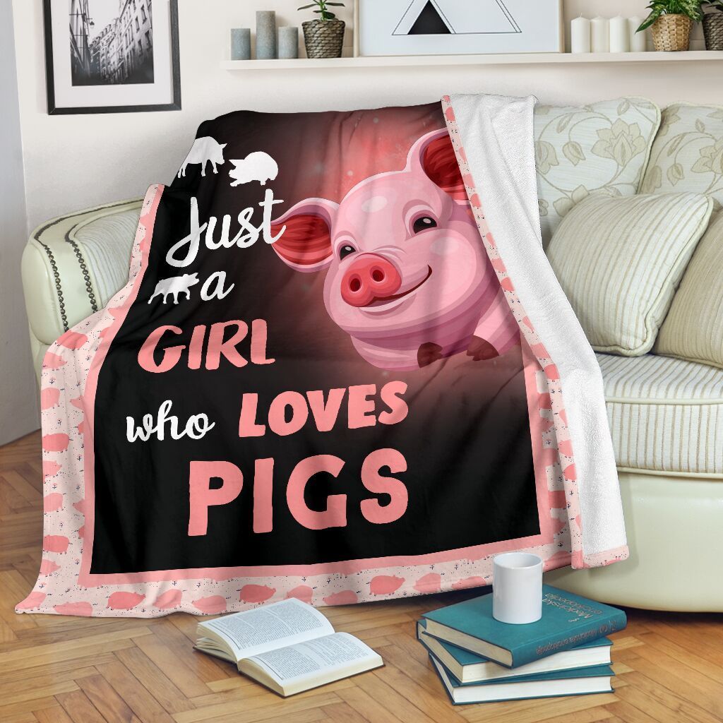 Just A Girl Who Loves Pig Fleece Blanket Fleece Blanket