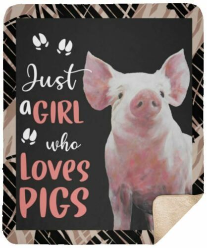Just A Girl Who Loves Pigs Sherpa Fleece Blanket